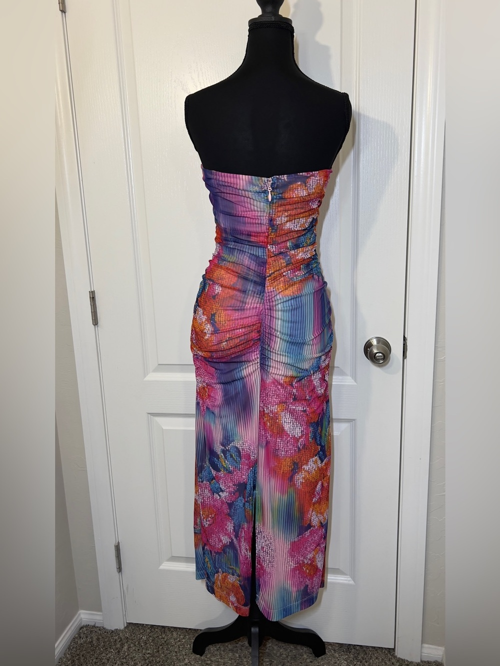 NWT Anthropologie Soleil Strapless Ruched Mesh Dress - Picture 9 of 16